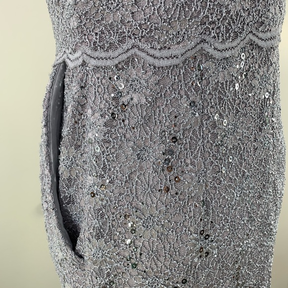 Alex Evenings 4P silver sequins  dress pockets - Picture 15 of 16